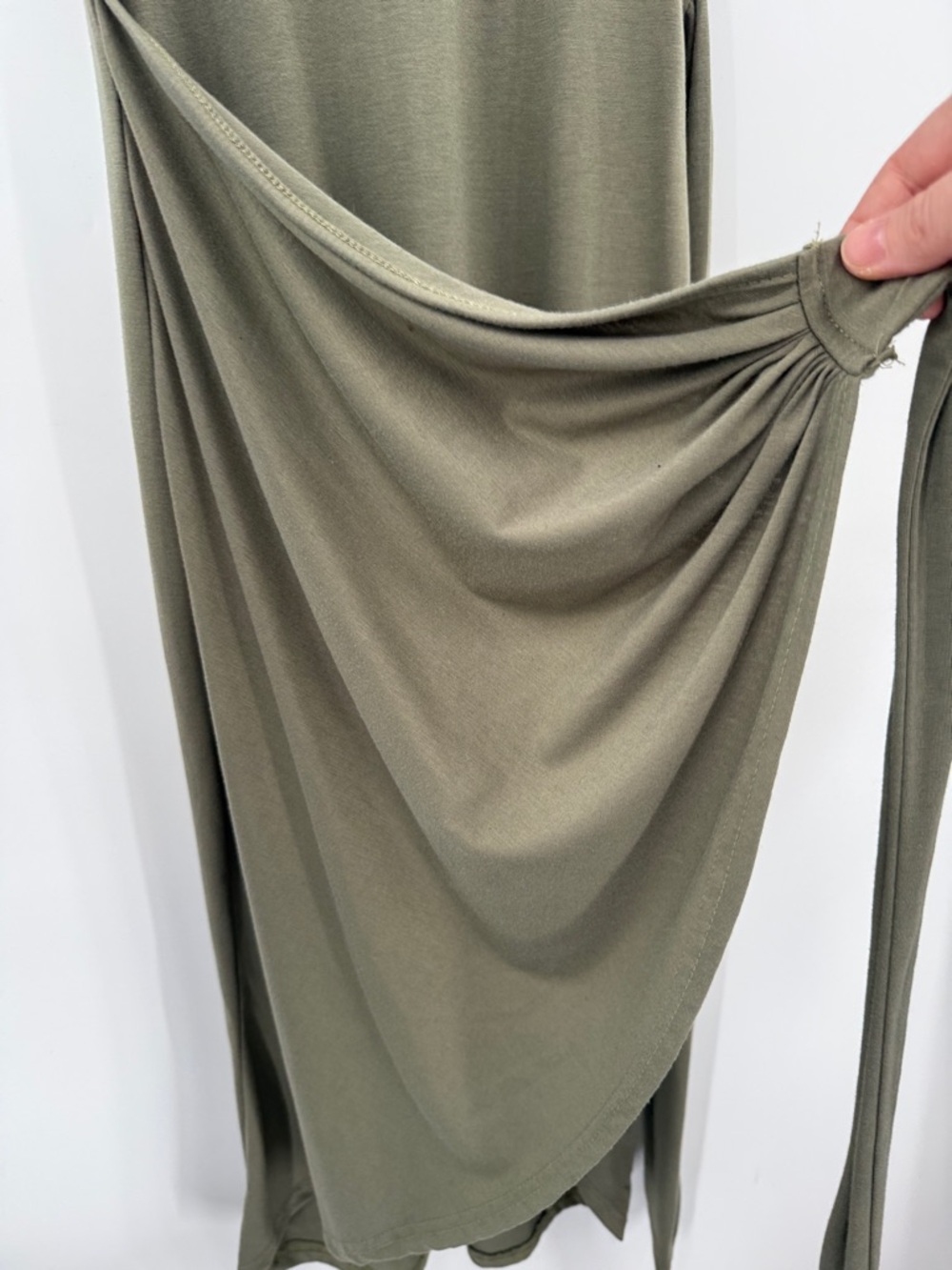 Salanta Wrap Front Tie Side Tank Dress Sleeveless Scoop Neck Bodycon Midi Dress - Picture 9 of 12